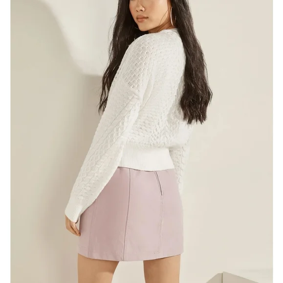 GUESS "Braya" Cable Knit Sweater - Picture 3 of 6